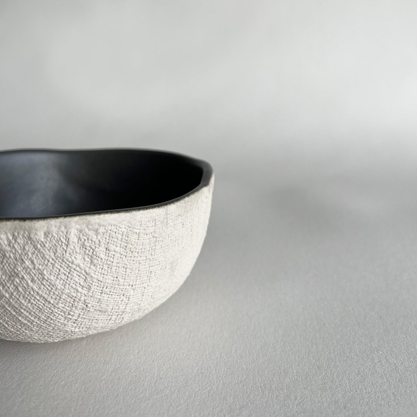 charcoal textured ceramic bowl