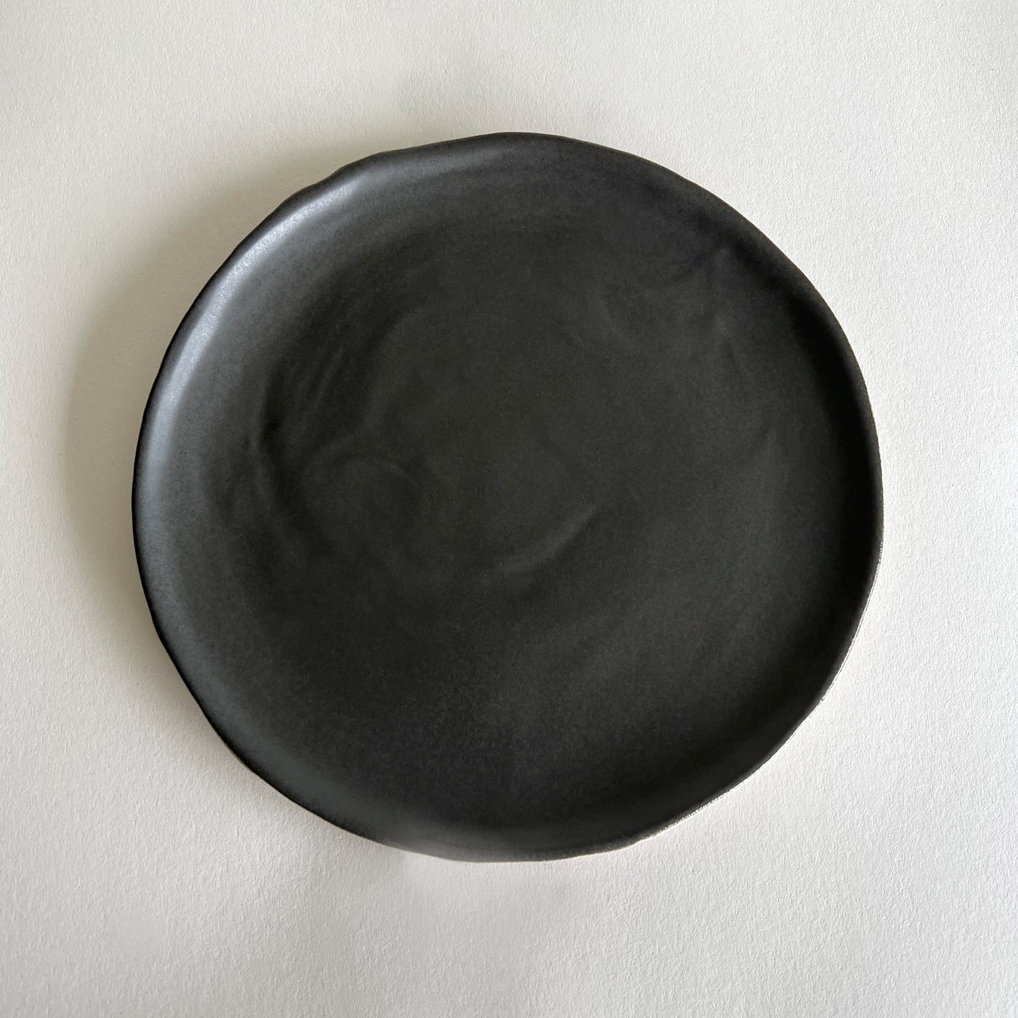 charcoal matte handmade ceramic large dinner plate, main dish platter
