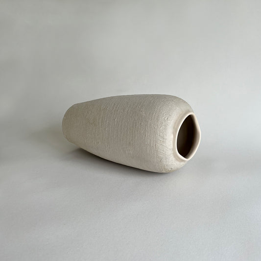 large beige matte natural organic textured ceramic vase, handmade large vase, organic shaped vase, indoor vase, sculptural stoneware vase