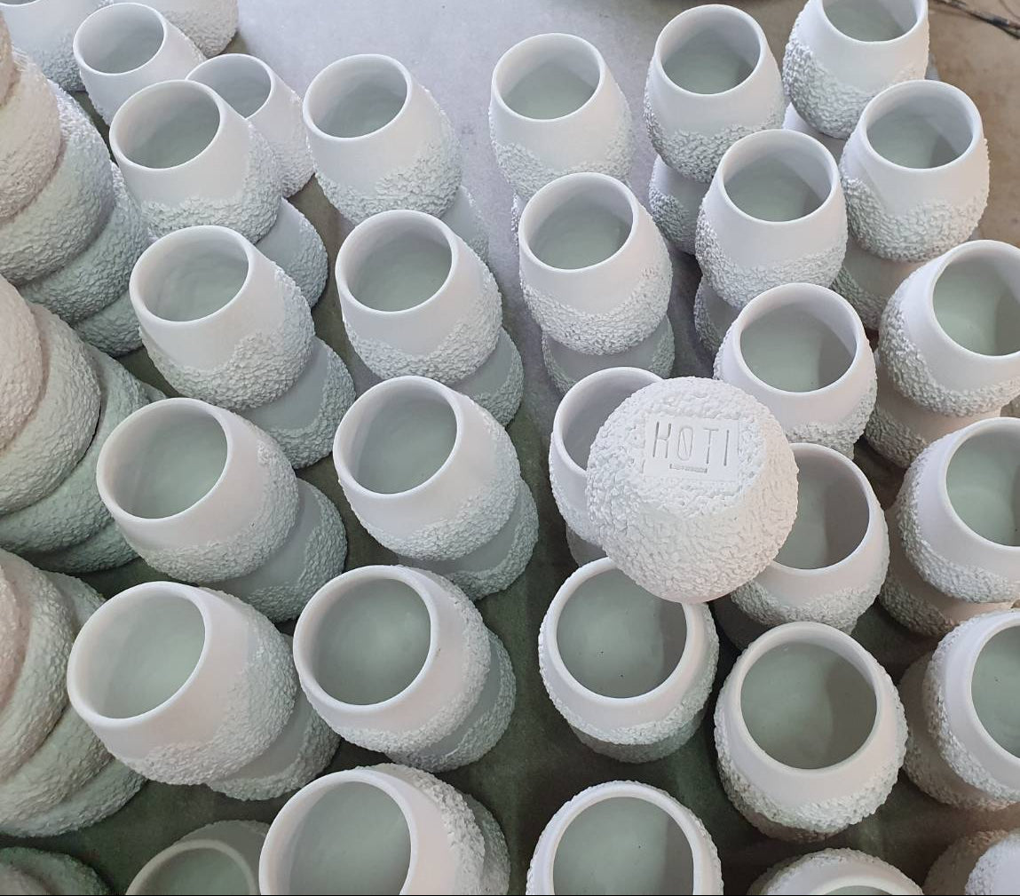 white handmade ceramic cups dinnerware