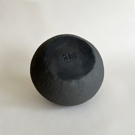 black matte textured handcrafted ceramic medium vase, stoneware vase, modern contemporary vase, rustic vase, organic vase