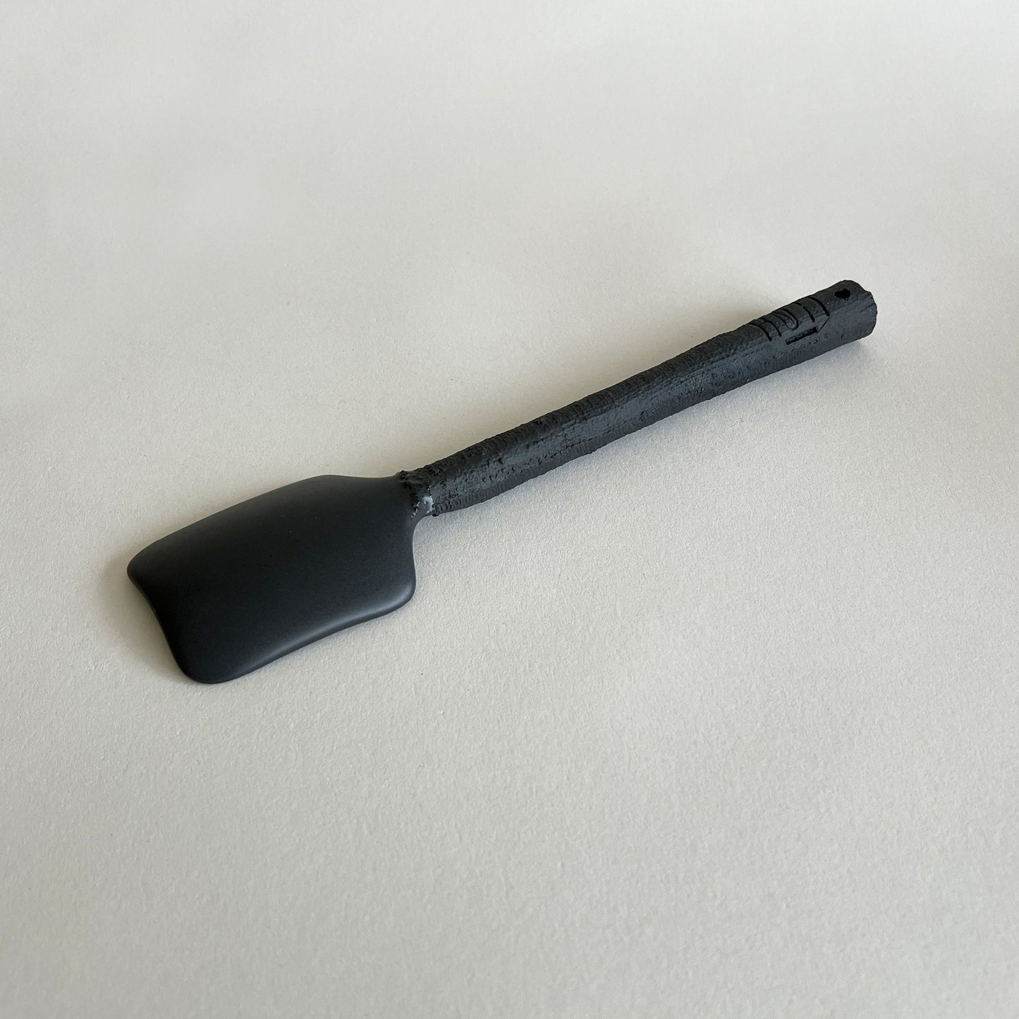black matte handcrafter ceramic serving spoon, large rustic spoon, salad serve ware