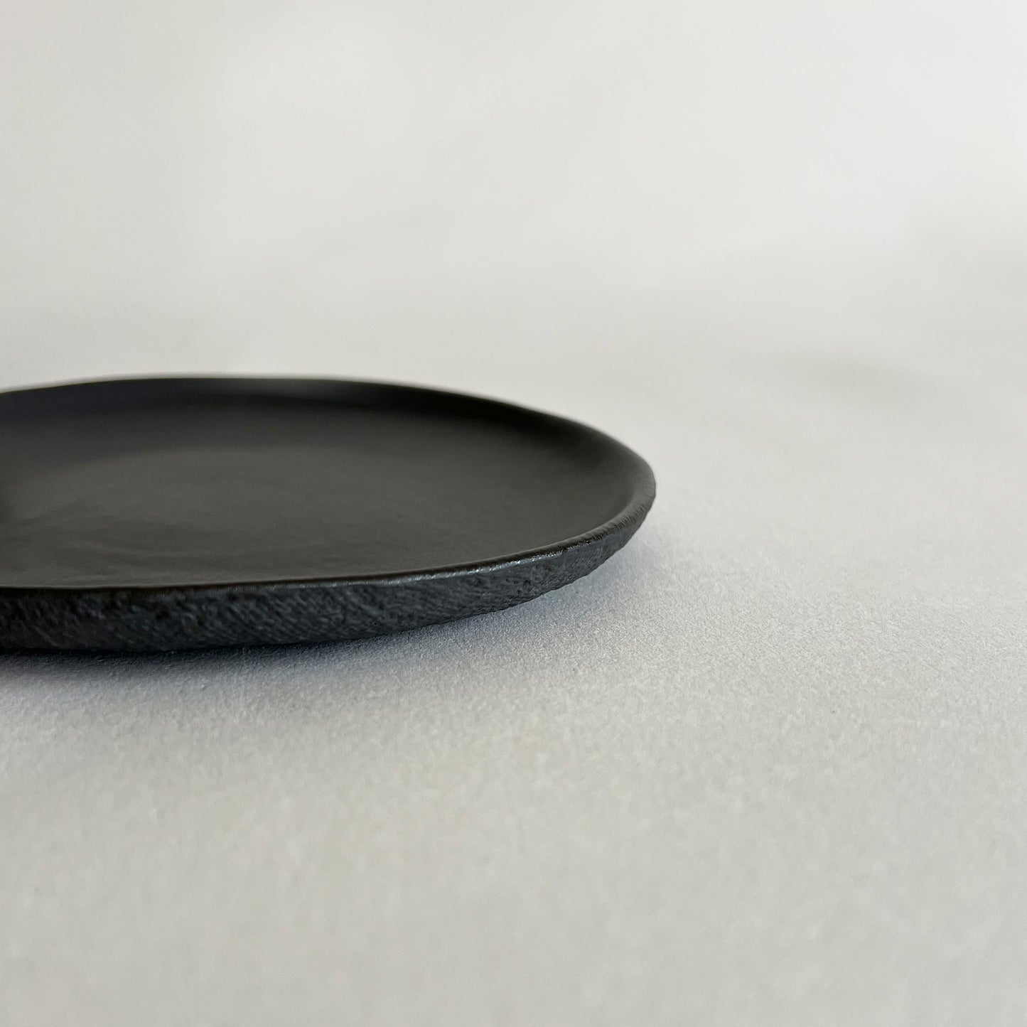 black matte handcrafted ceramic appetizer plate, black dessert plate