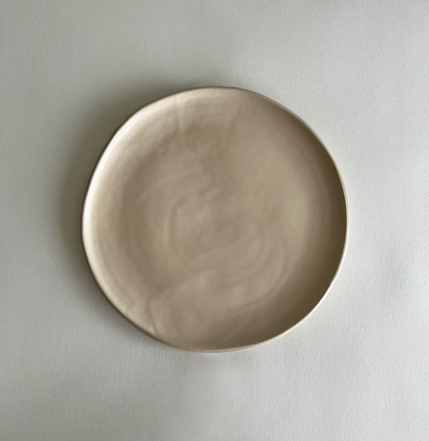 beige natural matte organic dinner plate, ceramic dinner plate, handmade large plate