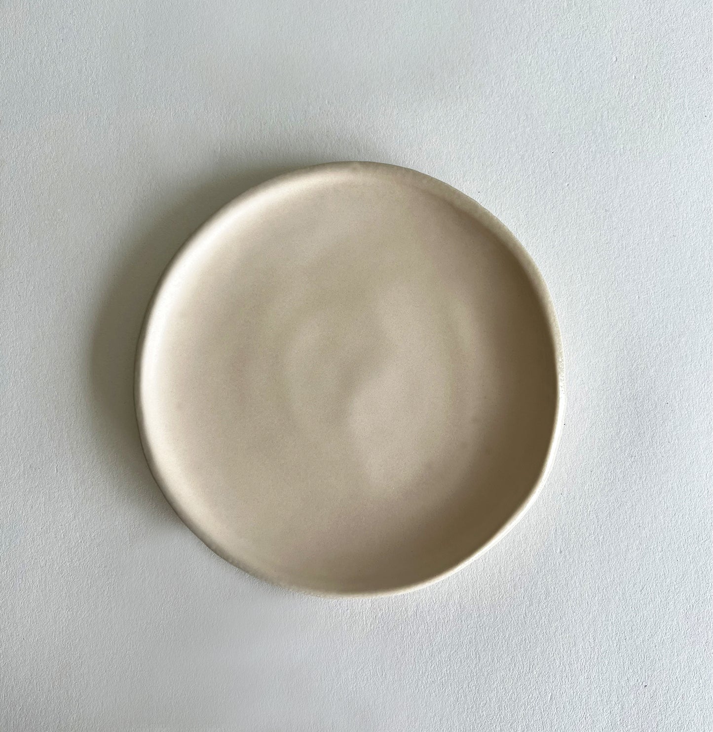 beige matte starter plate, handmade ceramic plate, organic textured plate, dessert plate, appetizer plate