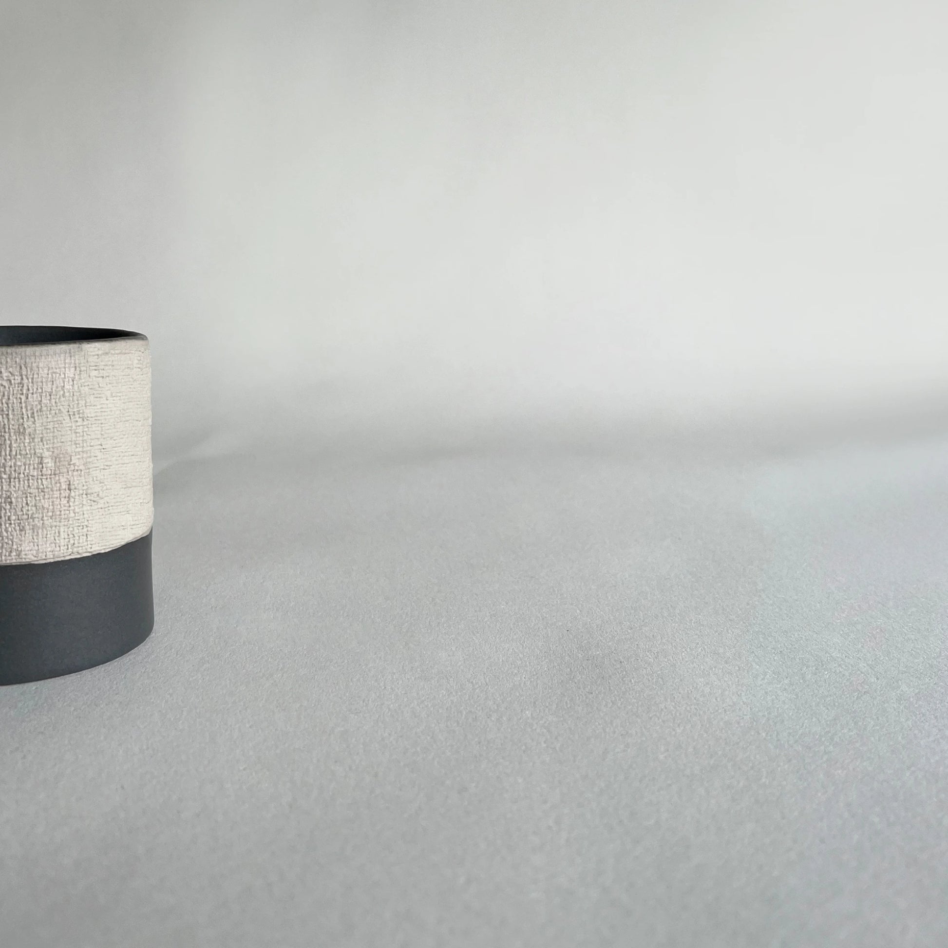close up of organically shaped texture on a ceramic handmade mug