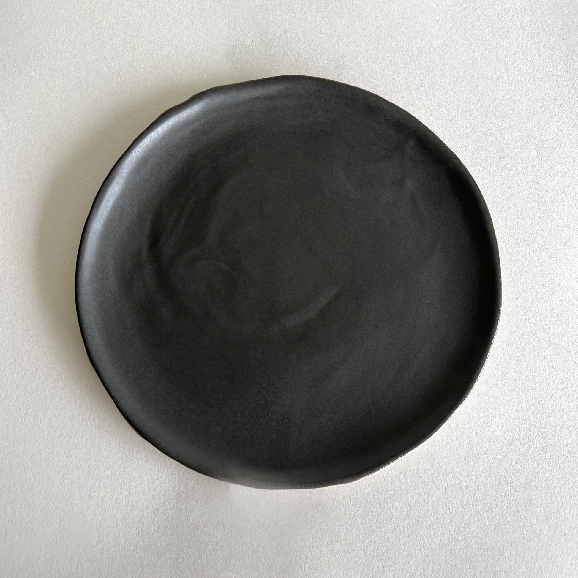 charcoal matte handmade ceramic large dinner plate, main dish platter