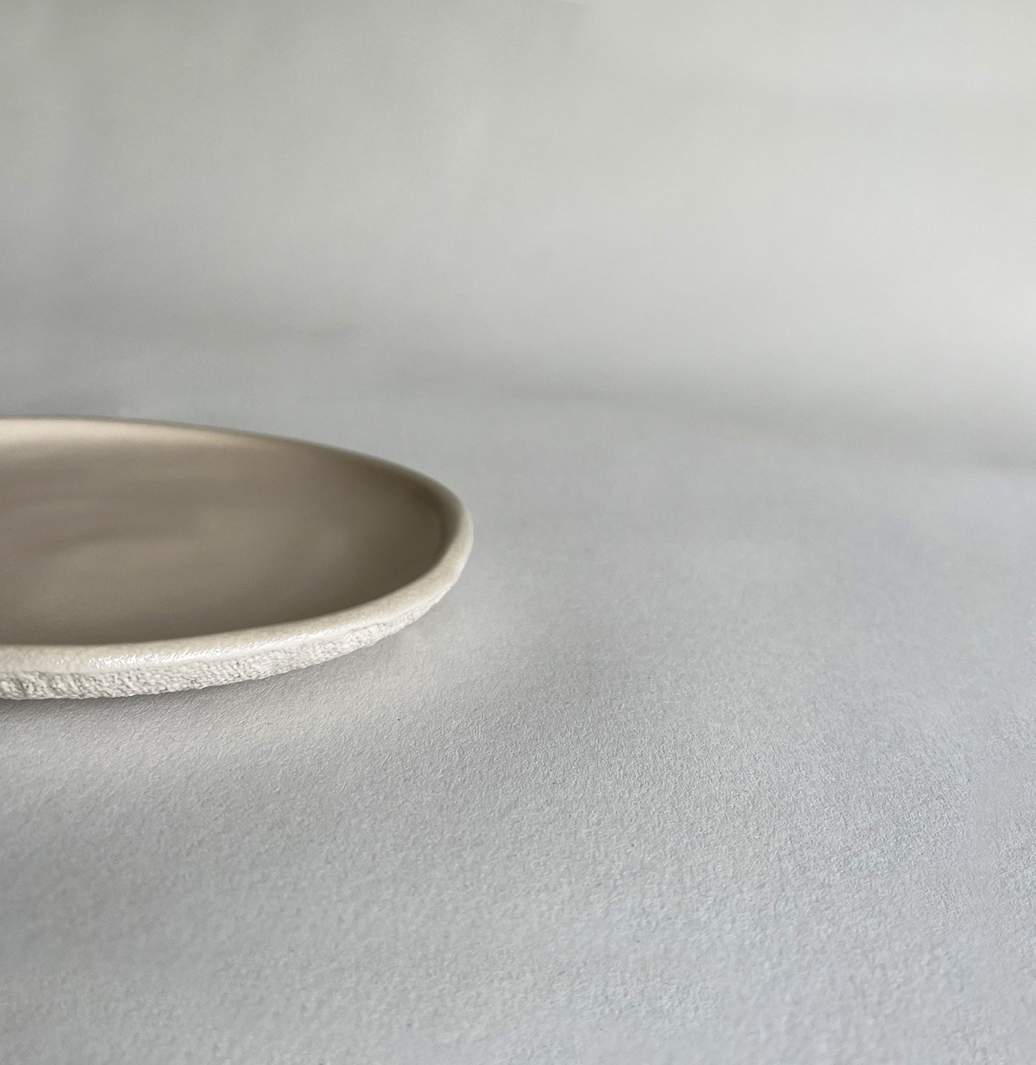 beige matte textured handmade plate, small ceramic plate, unique texture dinnerware, handmade appetizer plate